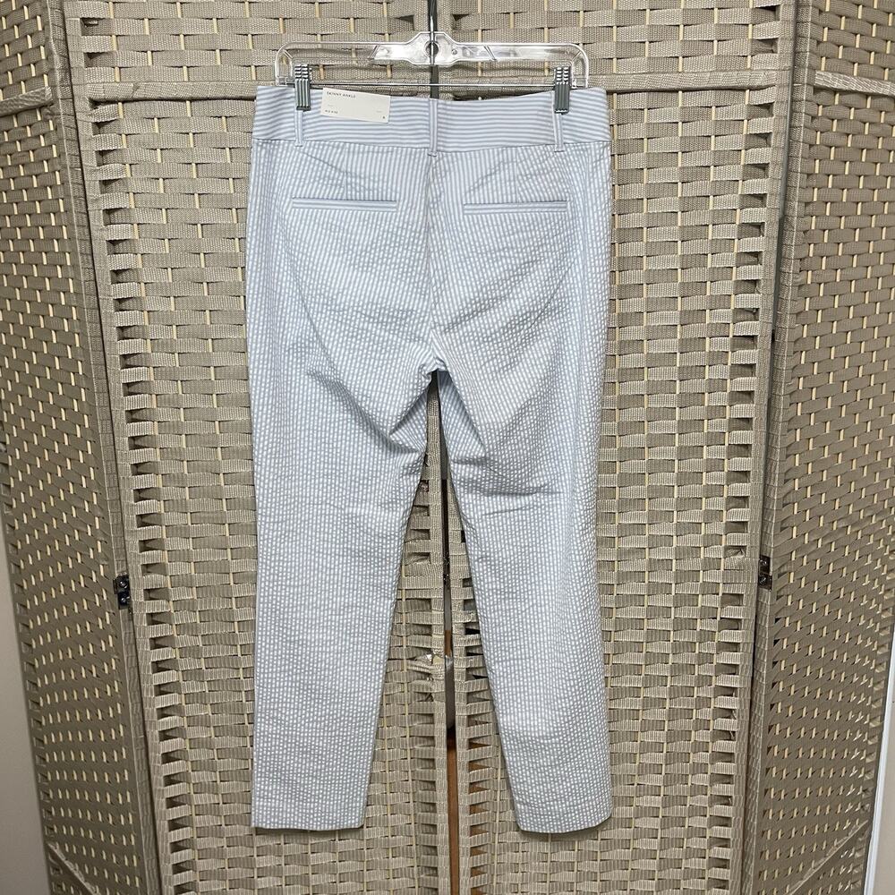 Loft Outlet SKINNY ANKLE Pants Size 6 Light Blue White Stripe Seersucker NEW - Picture 2 of 12